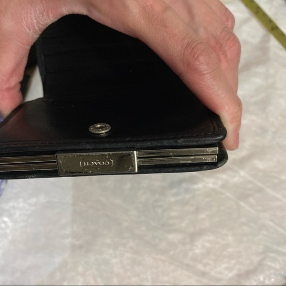 Coach vintage y2k small black leather wallet - Picture 9 of 10